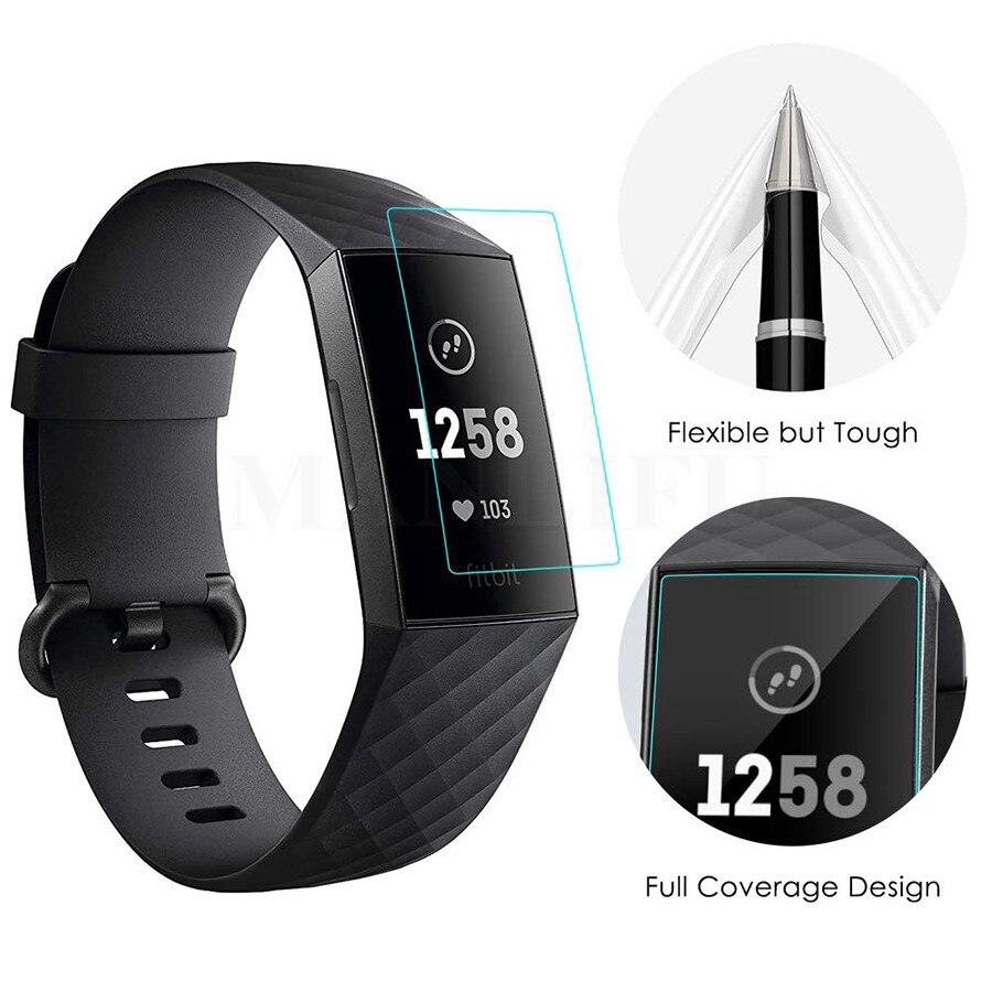 Set 3 miếng TPU dán bảo vệ màn hình vòng tay thông minh Fitbit Charge 2 3