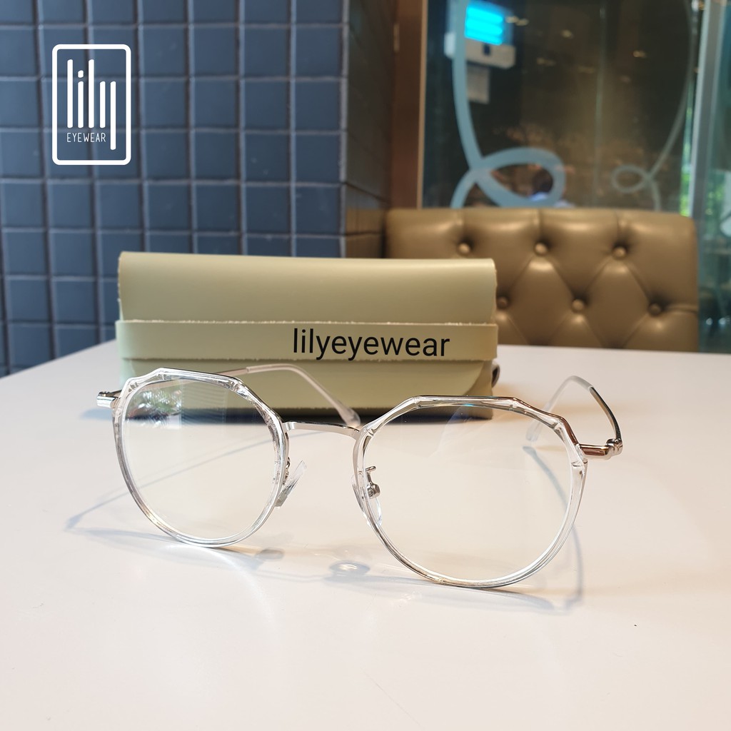Gọng kính cận nam nữ Lilyeyewear mắt đa giác , thiết kế đặc biệt , mắt nhựa phối gọng 8854 | BigBuy360 - bigbuy360.vn