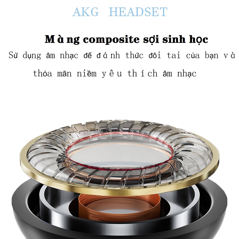 Tai nghe AKG, điều khiển dây trong tai, giảm tiếng ồn âm trầm nặng trên điện thoại di động S8 / S10