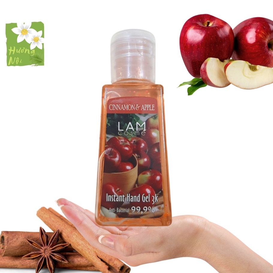 Gel rửa tay khô hương quế và táo Lamcosme 60ml