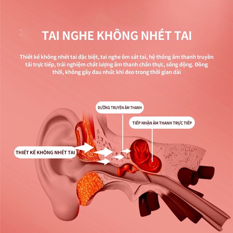 Tai nghe bluetooth K08, không nhét tai, tai nghe truyền âm qua  xương, tai nghe thể thao chống nước, âm thanh chất lượng