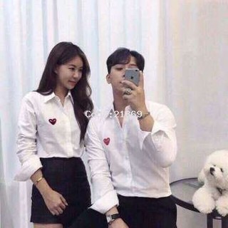 Áo sơ mi thêu Tim Nam Nữ