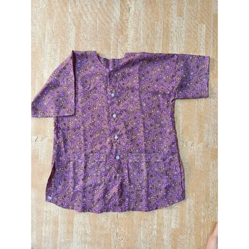 Áo bà ba bà già vải đũi cài cúc có túi