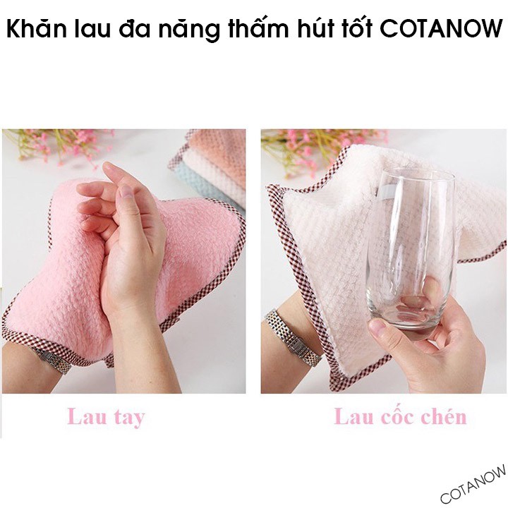 Khăn Lau Bếp Đa Năng Thấm Hút Nước Tốt 24x24cm Có Móc Treo COTANOW