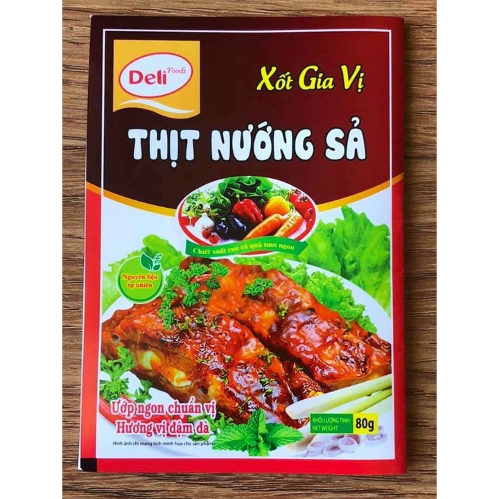 Gia vị nêm sẵn thịt nướng sả Deli 80g