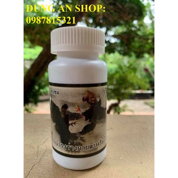 (Kích 3x Sản phẩm kích Lực cho gà trước Đá)  kích 3X cung cấp dinh dưỡng cho gà 7 ngày cuối trước khi đá. lọ 100 viên