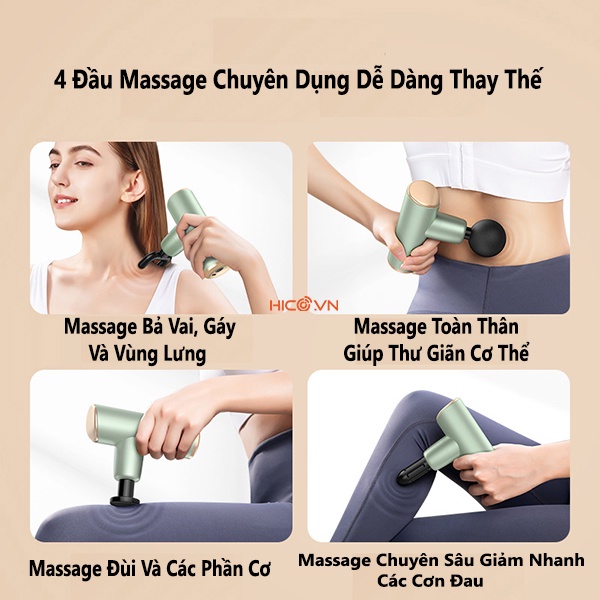 Máy Massage Cầm Tay Mini MG-03, Súng Mát Xa Đa Năng Thư Dãn Giảm Đau Nhức-Tặng Kèm Túi Chống Sốc