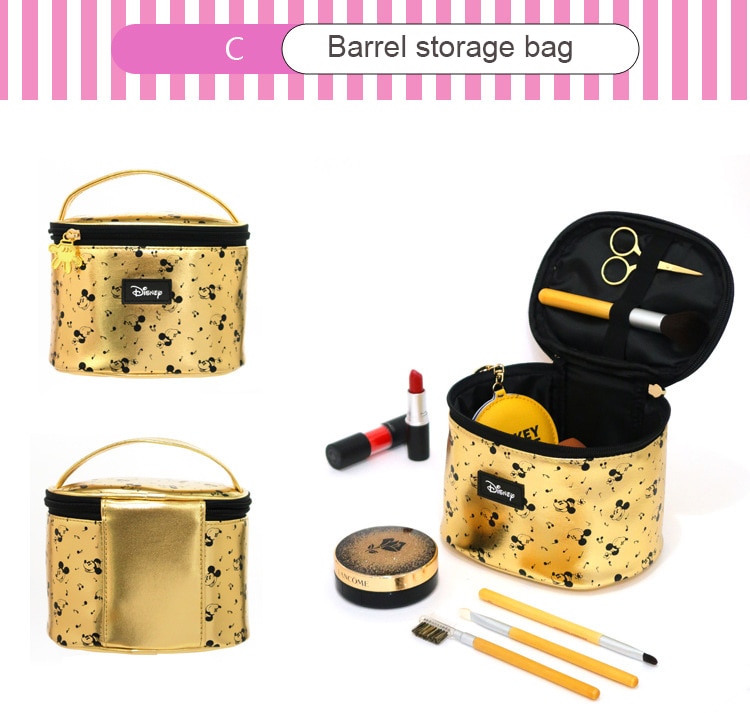 Túi Đựng Mỹ Phẩm Mini Chống Thấm Nước Họa Tiết Chuột Mickey Disney Tiện Dụng
