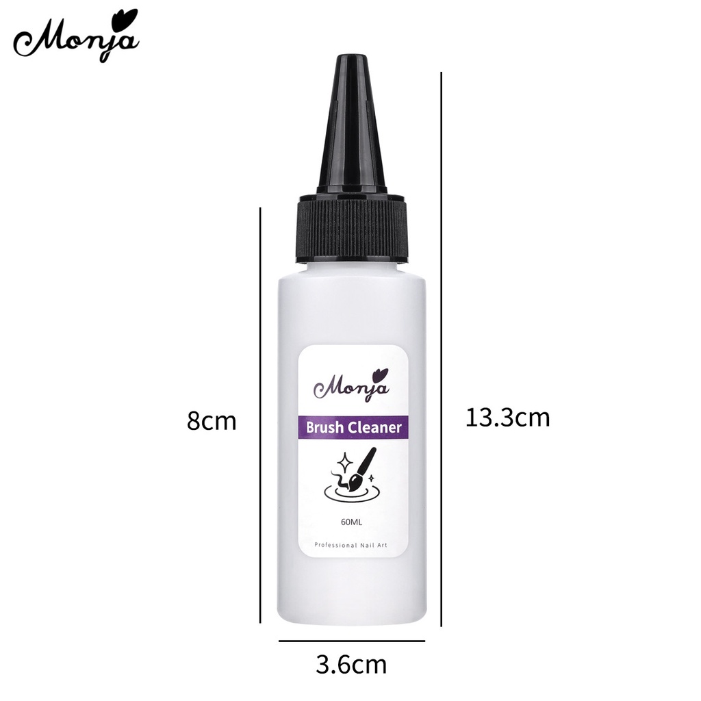 Nước rửa cọ móng tay MONJA UV gel acrylic làm sạch nhanh chóng chuyên nghiệp 30/ 60ml
