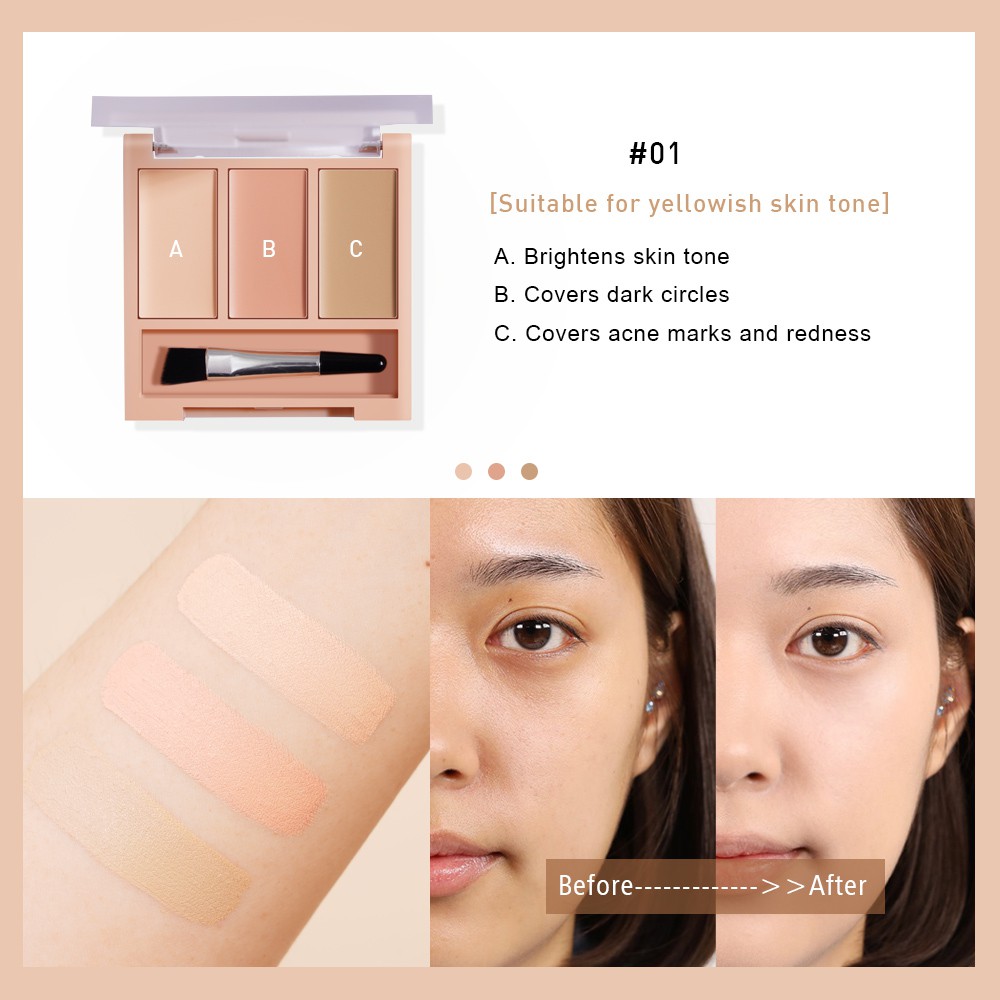 [Hàng mới về] Kem che khuyết điểm Saniye 3 màu lâu trôi chất lượng cao R8017 | BigBuy360 - bigbuy360.vn