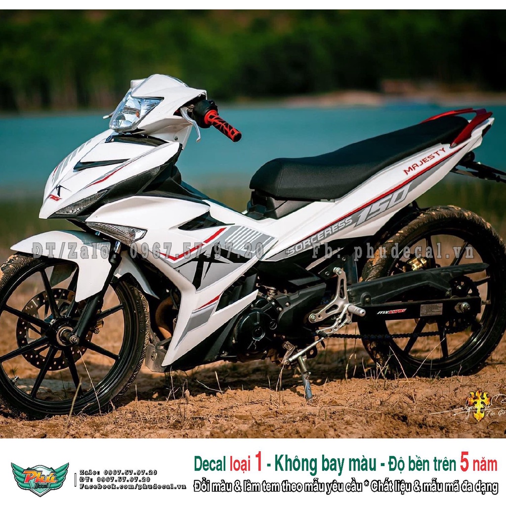 Tem rời xe Exciter 150 MX trắng xám (A)