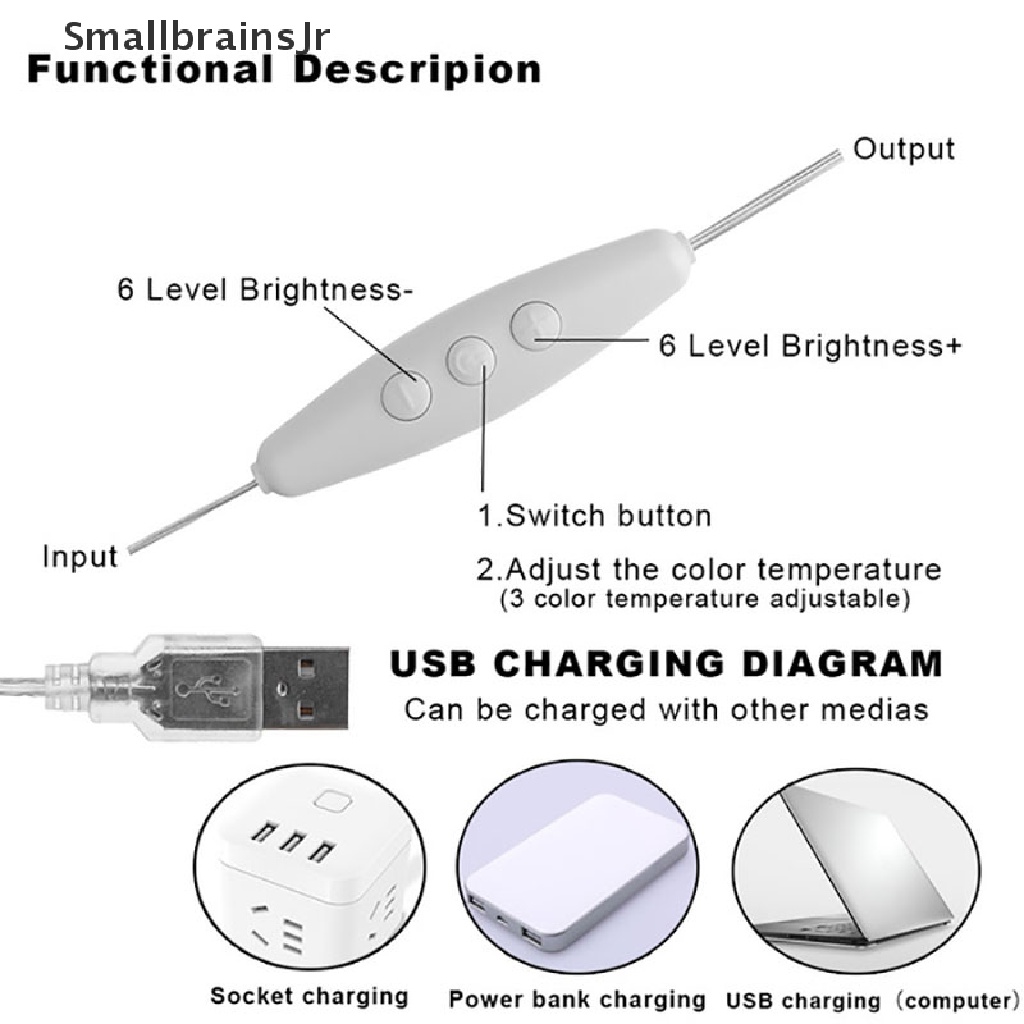 Bộ Đèn LED USB Gắn Gương Trang Điểm Phong Cách Hollywood