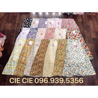 (ẢNH THẬT mẫu mặc shop tự chụp)Set chân váy hoa dáng dài korea+áo thun cùng màu-VÁY LƯNG CAO Hàn Quốc Freesize lưng chun