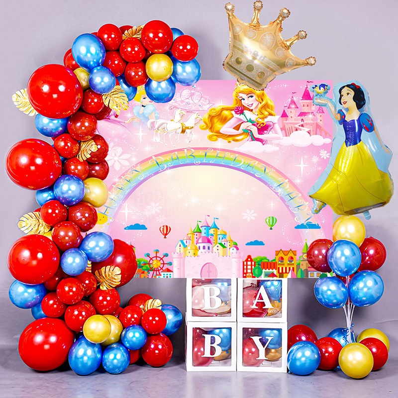Set Trang Trí Sinh Nhật Bé trai bé gái- Happy Birthday Hoạt Hình- Công chúa MH: B0022-B0023-B0025