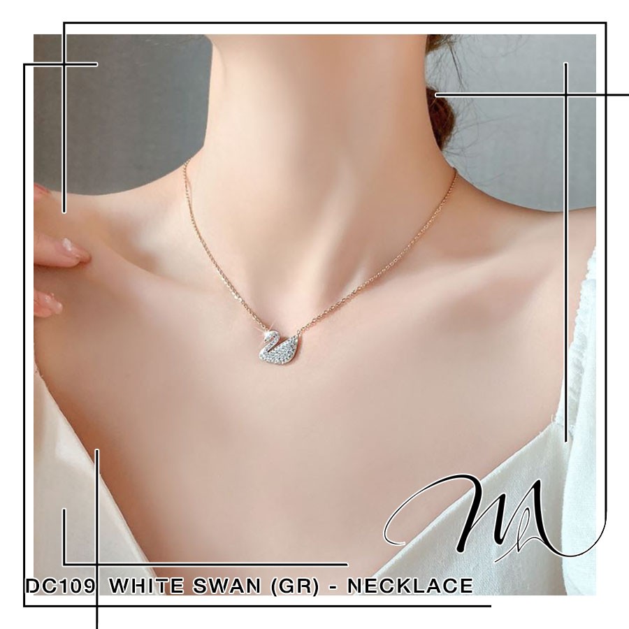 Dây chuyền nữ Titan thiên nga đính đá sang trọng nhiều màu sắc - Măng’s House DC109