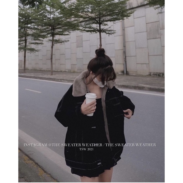 Áo khoác bò lót lông mịn