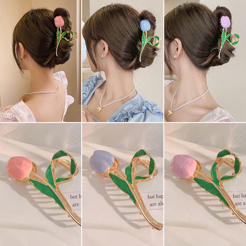 Kẹp Tóc Kim Loại Hình Cá Mập Phong Cách Hàn Quốc