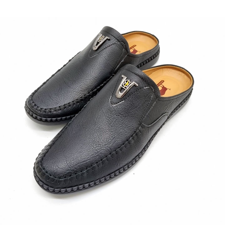 Giày sục nam da thật nguyên tấm cao cấp đế cao su khâu chỉ êm chân thiết kế kiểu giày sục thông minh dễ dàng sử dụng