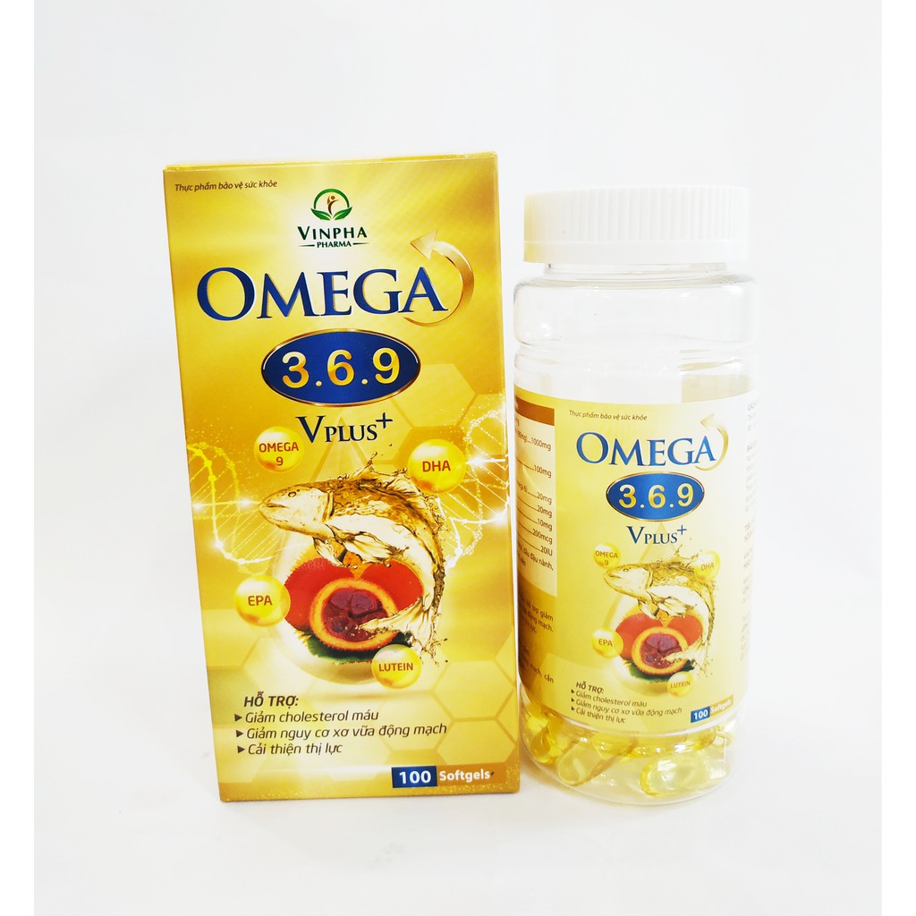 VIÊN UỐNG DẦU CÁ OMEGA 369 PLUS – CHỨA TINH CHẤT DẦU CÁ OMGA 3, DẦU GẤC GIÚP SÁNG MẮT ĐẸP DA, TỐT CHO TIM MẠCH – LỌ 100V