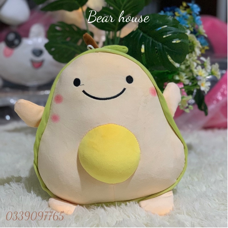 GẤU BÔNG GỐI ÔM HÌNH TRÁI BƠ CAO CẤP SIZE 40CM