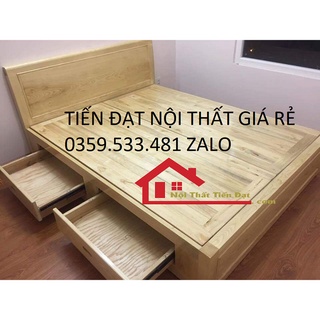 Giường gỗ sồi vạt phản có hộc kéo SIÊU BỀN tiện lợi hàng đẹp giá xưởng