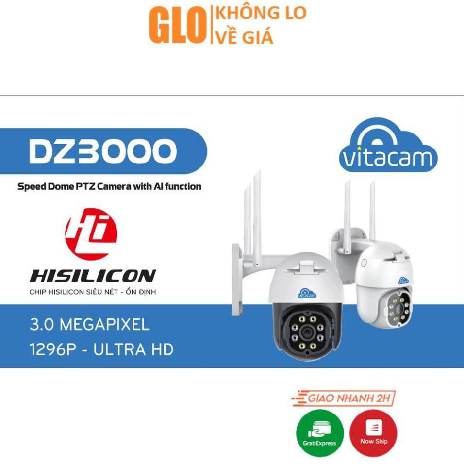 Camera Ngoài Trời Vitacam Dz-3000 3Mpx Xoay 350 Độ, Đàm Thoại 2 Chiều GloMart