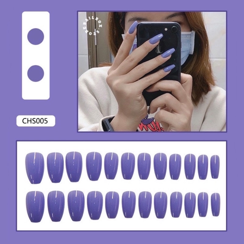 Bộ 24 móng tay giả D343 dáng dài ( Tặng kèm keo và dũa )
