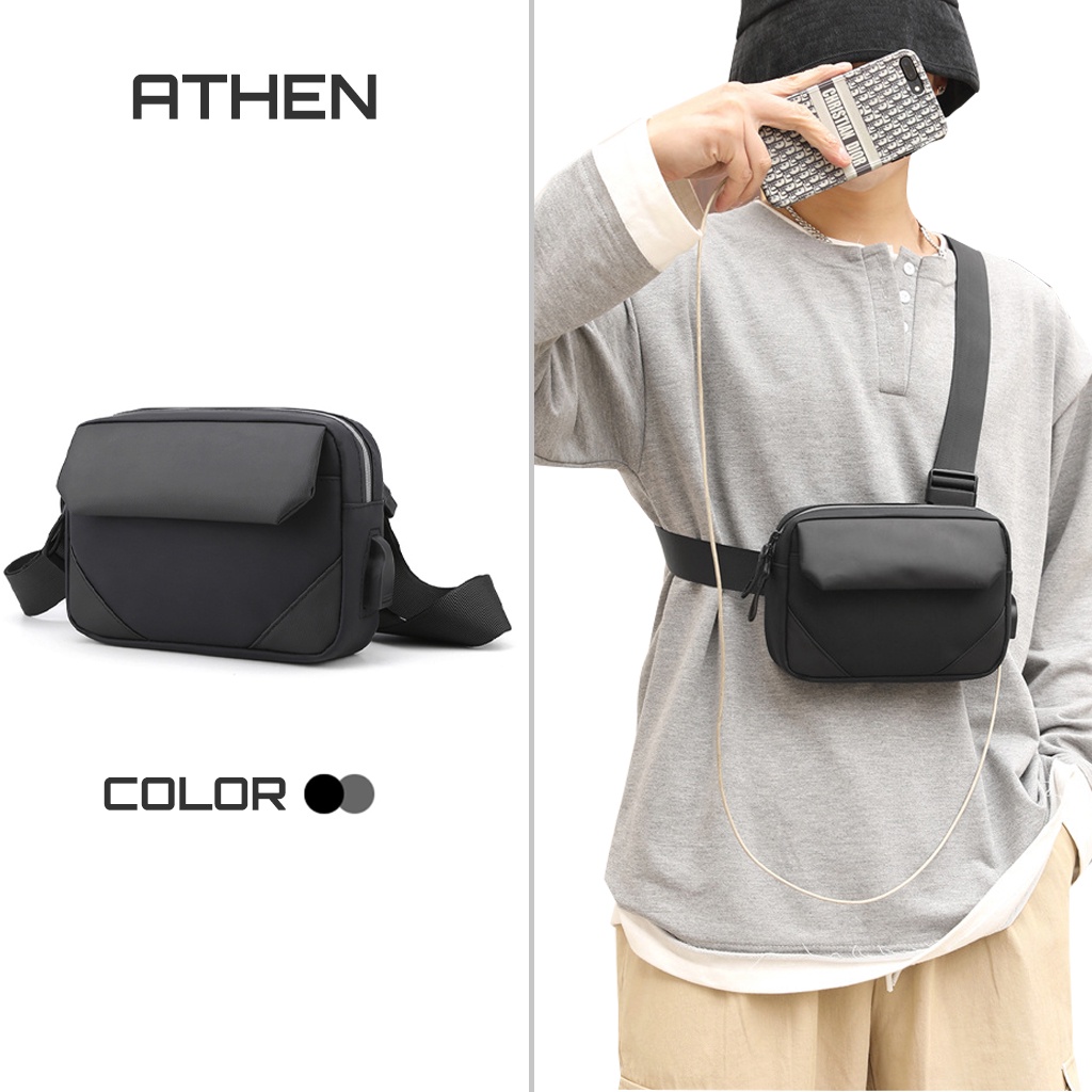 Túi đeo chéo nam nữ Athen ACR thiết kế nhỏ gọn basic chất liệu cao cấp chống nước kích thước 14x20CM