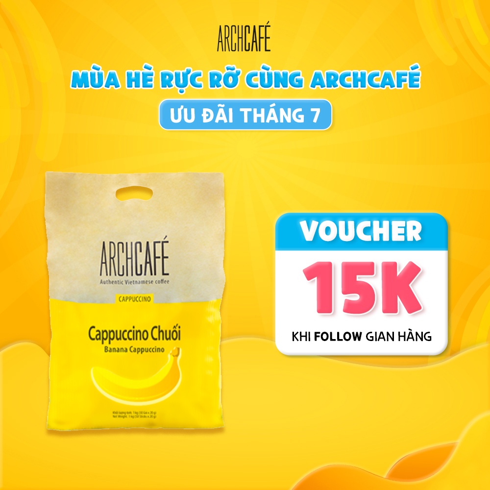 Túi cà phê cappuccino chuối - cafe hoà tan archcafé túi 50 gói x 20g - ảnh sản phẩm 1