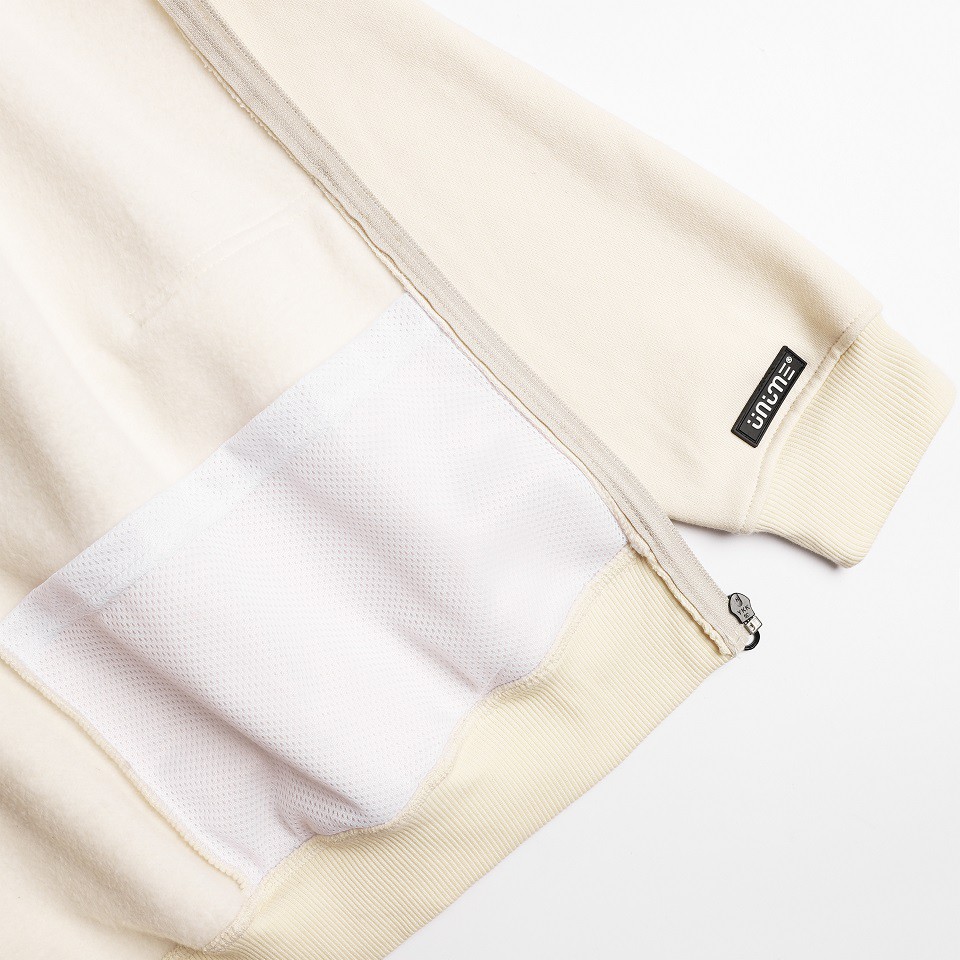 Áo khoác dây kéo Unime Hoodie Zip Flex 1.0 - Màu kem | BigBuy360 - bigbuy360.vn