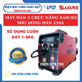 Máy hàn mig 5 chức năng Sasuke MIG 250A Nhật Bản dùng cuộn dây 1kg và 5kg mỏ hàn mig rời 3m siêu tiện lợi