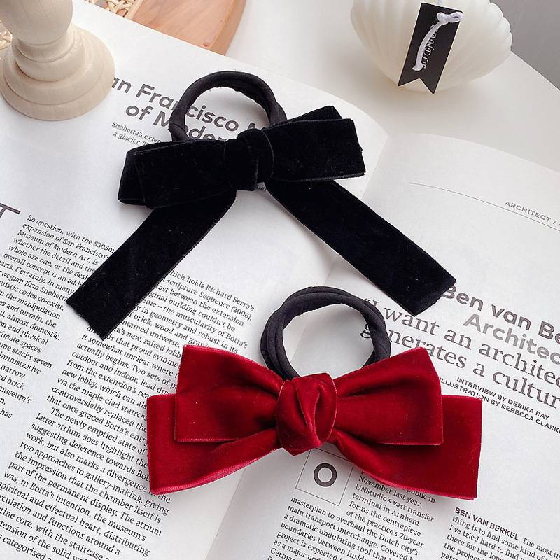 Dây Buộc Tóc Vải Nhung Thắt Nơ Xinh Xắn