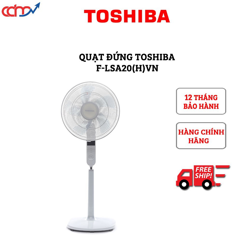 Quạt đứng Toshiba F-LSA20(W/H)VN có khiển - Hàng chính hãng - Công nghệ Nhật Bản, hoạt động êm ái