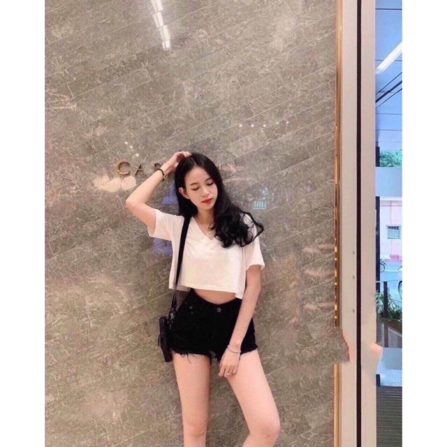 ÁO PHÔNG CROPTOP CỔ TIM MS60167