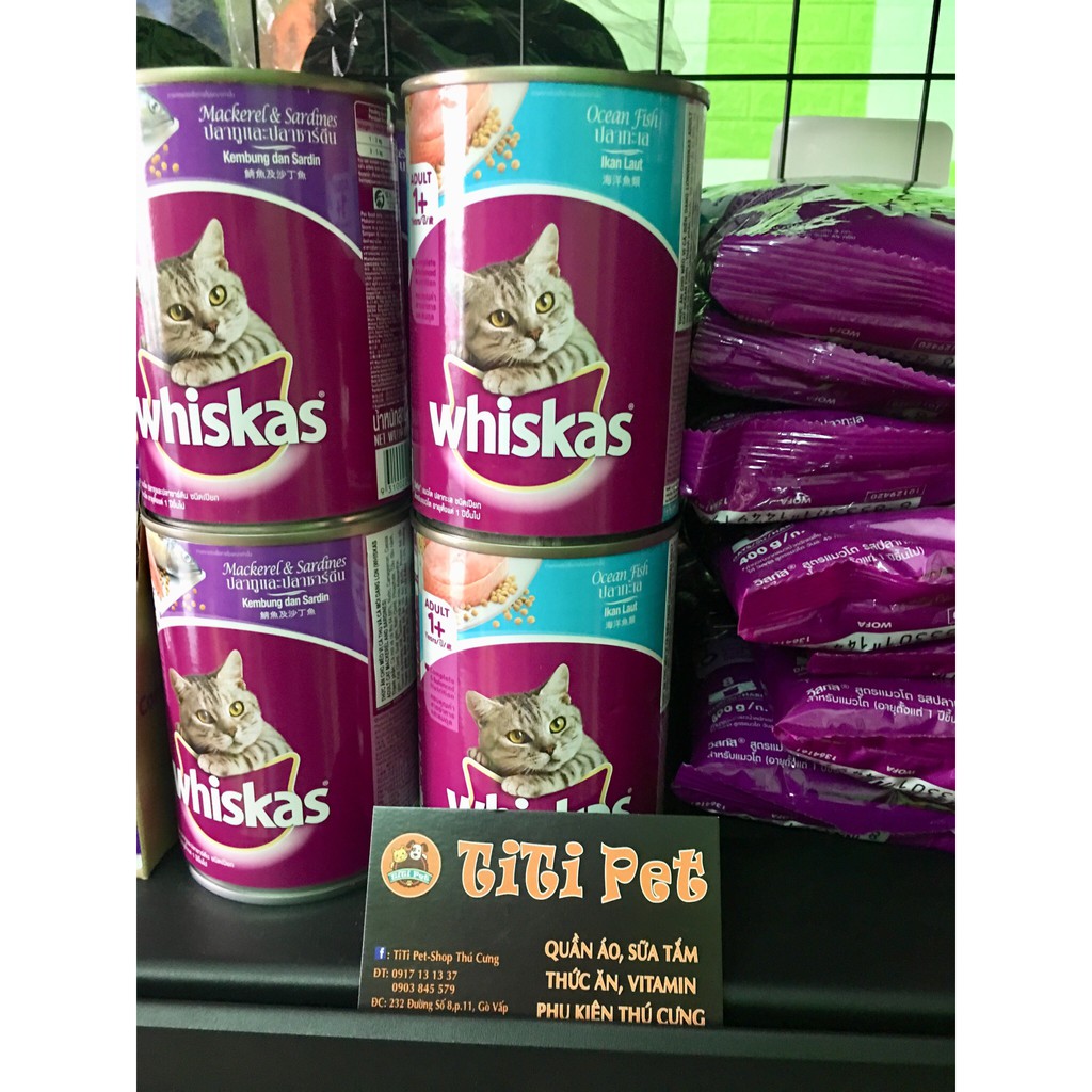 Thức ăn cho mèo Whiskas pate lon 400gr