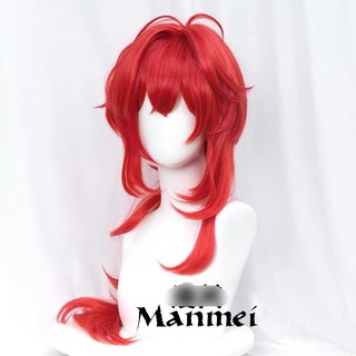 Tóc giả cosplay Diluc Genshin impact