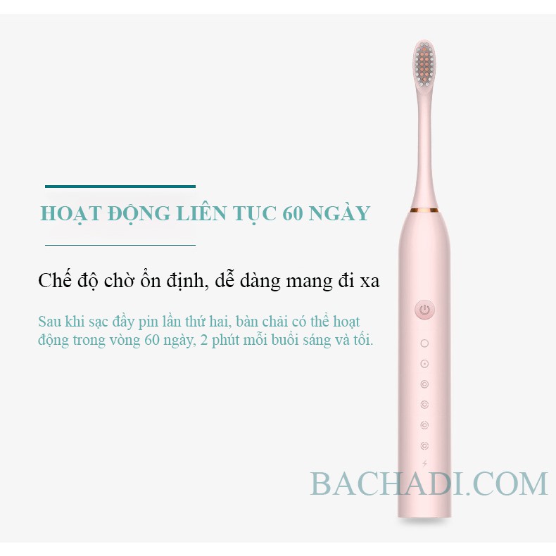 [Mua 1 Tặng 3] Bàn Chải Điện Sonic X3 Cải Tiến Mới Tặng Kèm 3 Đầu Bàn Chải, Đầu Lông Chải Mềm Mảnh Hơn