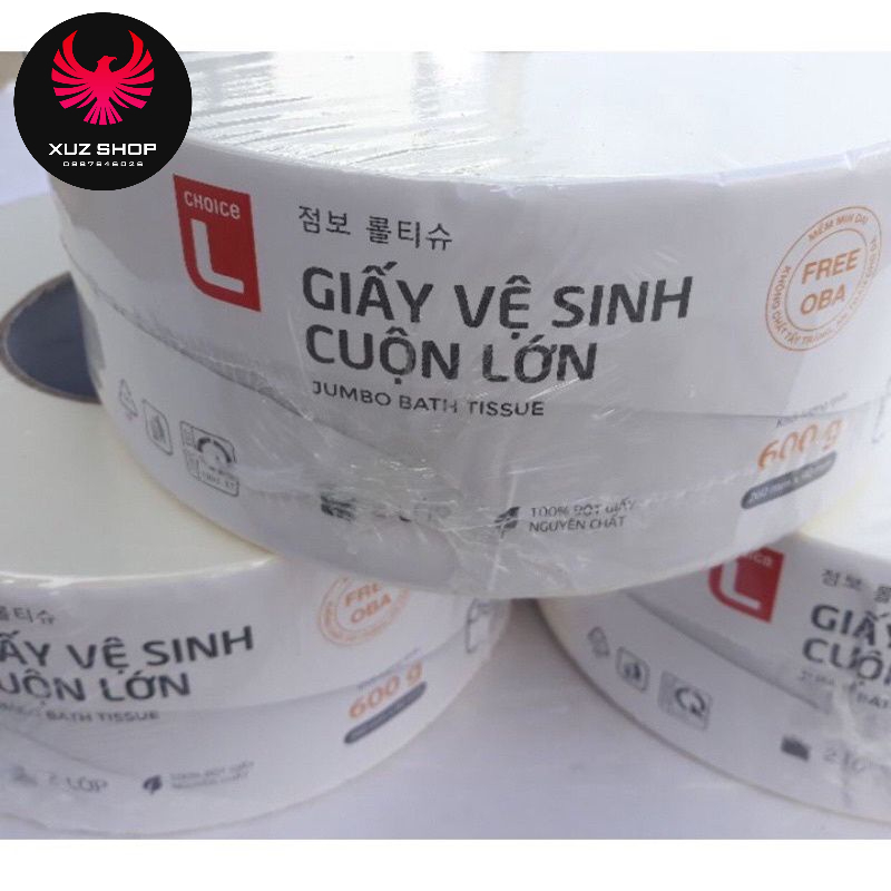 (600g)Khăn giấy cuộn 2 lớp cuộn lớn Lotte Hàn Quốc