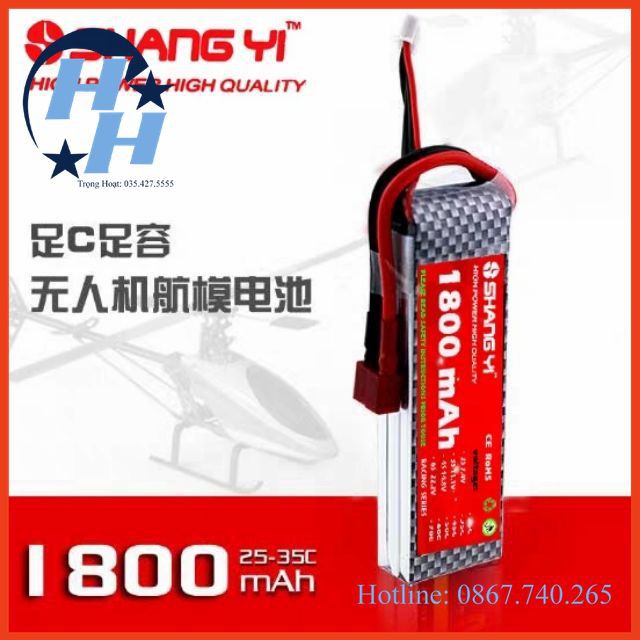 Pin Lipo ShangYi 3s,4s 1800mAh 45C - xt60 may bay rc