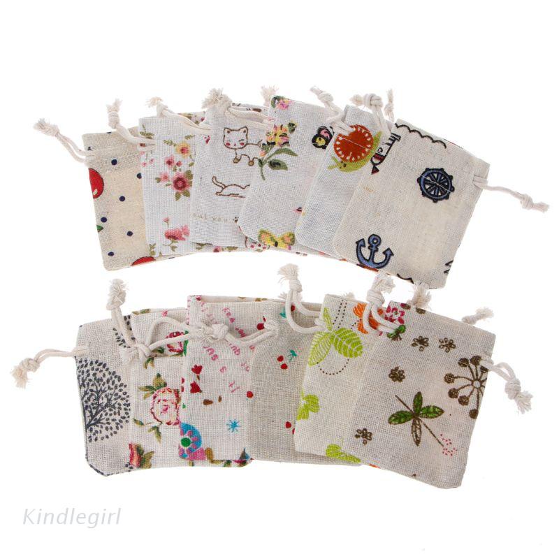 Túi dây rút cotton linen đựng quà tặng / trang sức