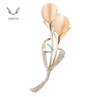 Trâm cài áo hình hoa tulip đính pha lê dùng cho đám cưới-xy1