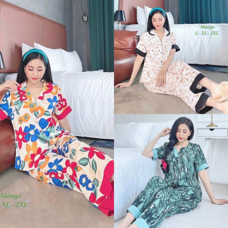 ✅BIGSIZE (60-75KG)PIJAMA LỤA TAY NGẮN,ĐỒ BỘ SAU SINH, ĐỒ BỘ SIZE TO, ĐỒ DÀNH CHO NGƯỜI MẬP✅