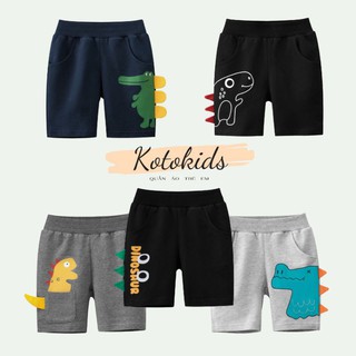 Quần khủng long bé trai 27KIDS quần short chất cotton cho bé họa tiết ngộ