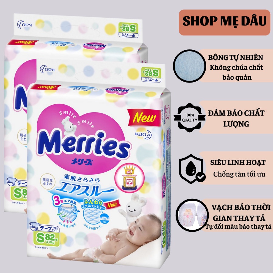 Bỉm Merries Nội Địa Nhật Bỉm ❤️ Dán/ Quần merries Nội Địa thêm miếng S88/M68/L58/L50/XL44/XXL28