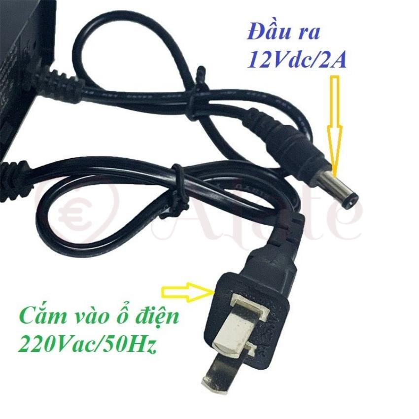 Adapter camera nguồn 12v2a dùng ngoài trời, trong nhà, dạng treo chống nước dùng cho wifi, vi tính bảo hành 6 tháng