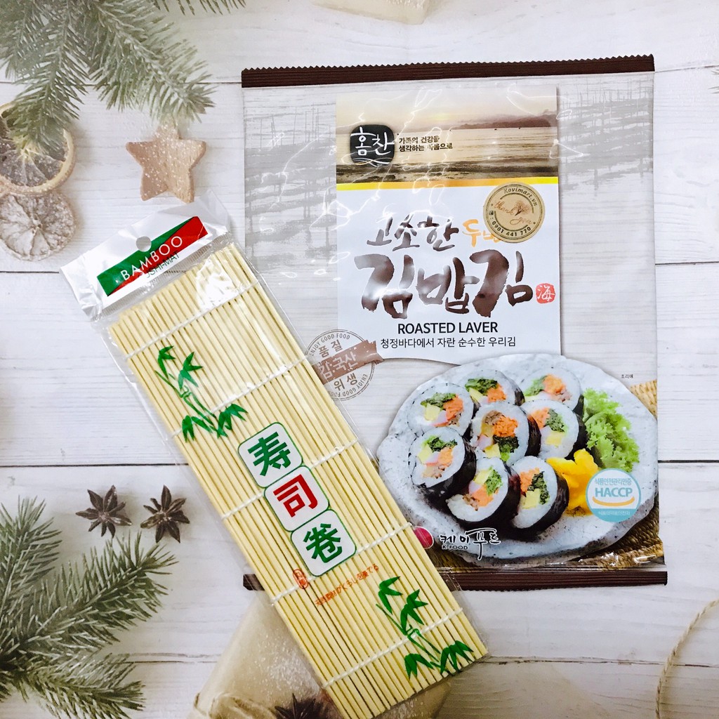 Rong Biển Cuộn Cơm K-Food 10 lá Kèm Mành Tre
