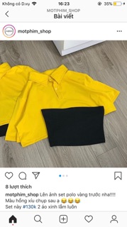 ��Set Áo CropTop Cổ Petter ( Kèm Áo Lót)
