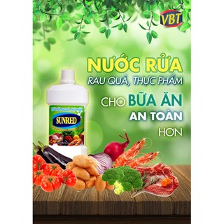 Combo 6 chai SUNRED nước rửa rau quả thực phẩm chai 500ml