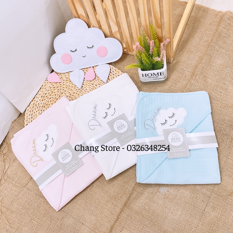 Choàng Ủ Có Nón Vải Bông Cao Cấp Mềm Mại Cho Bé Sơ Sinh Bebe Comfort