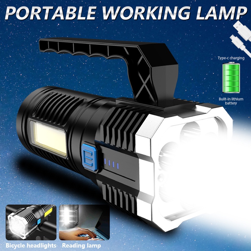 Đèn led cob TOOPRE 7 bóng siêu sáng có thể sạc lại bằng cổng usb dành cho xe đạp